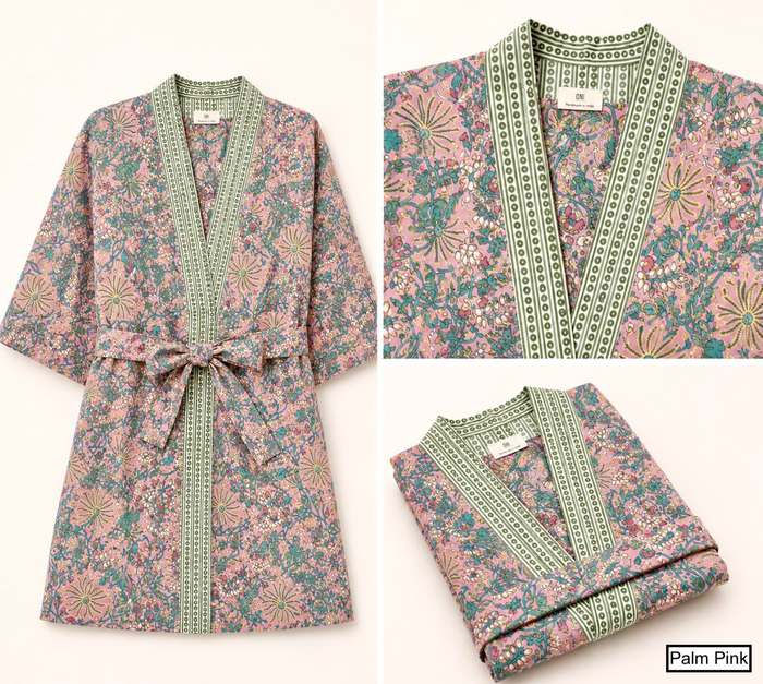 100% Organdy lightweight cotton robes by Handprint