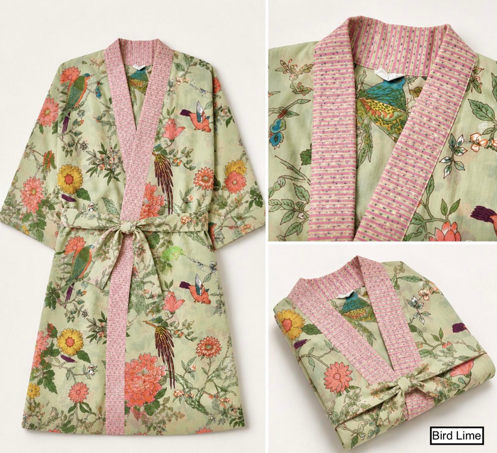 100% Organdy lightweight cotton robes by Handprint