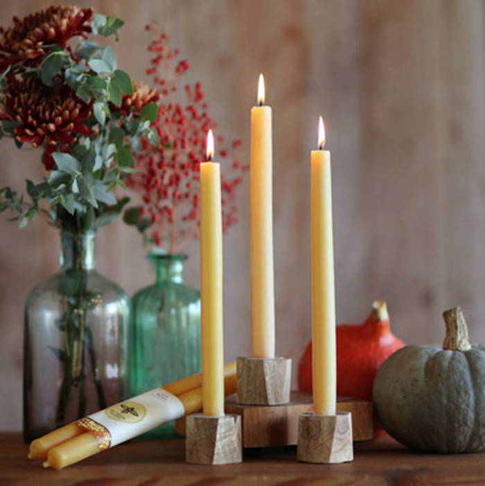 100% Pure Beeswax Tapers by Big Dipper