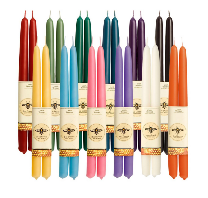 100% Pure Beeswax Tapers by Big Dipper