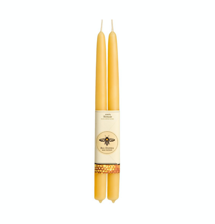 100% Pure Beeswax Tapers by Big Dipper Natural