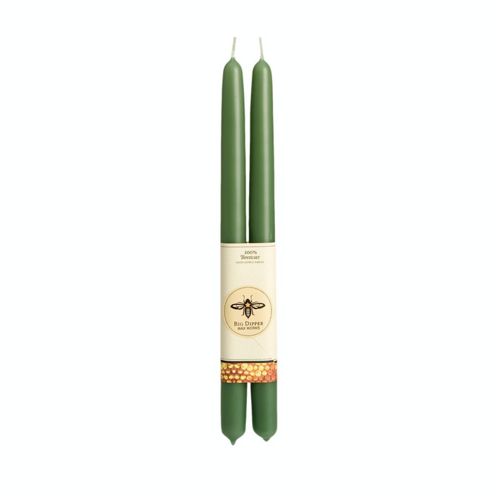 100% Pure Beeswax Tapers by Big Dipper Moss