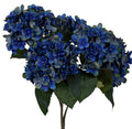 18" Hydrangea X 5 Blooms in Dark Blue
