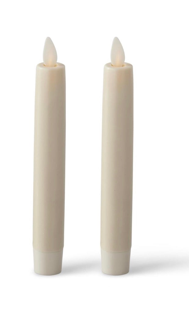 2 Pack 6 Inch Ivory Wax Luminara Indoor Taper Candles