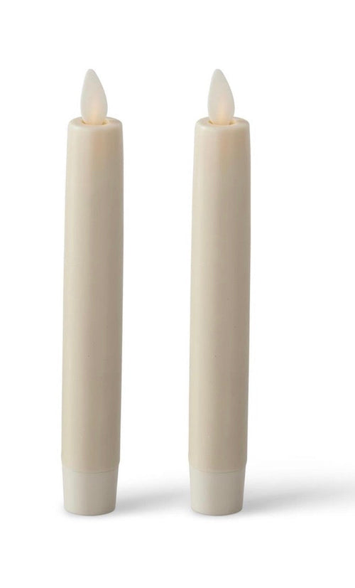 2 Pack 6 Inch Ivory Wax Luminara Indoor Taper Candles