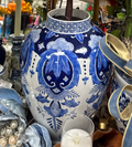 20.5 Inch Ceramic Blue & White Chinoiserie Vase