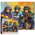 3 Chimpanzees Playing Guitar Jigsaw Puzzle