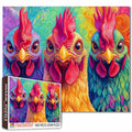 3 Hippy Roosters Jigsaw Puzzle