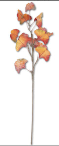 30 Inch Orange Two-Tone Gingko Stem
