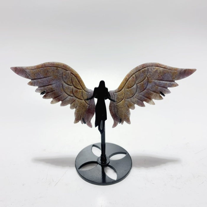 5 Pairs Beautiful Angel Wing With Stand Crazy Agate Golden Hematoid Quartz -Wholesale Crystals