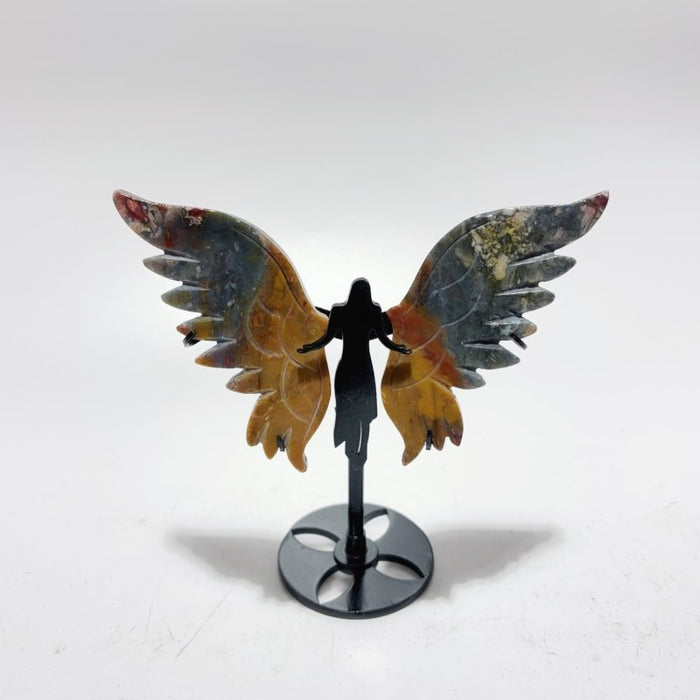 5 Pairs Beautiful Angel Wing With Stand Crazy Agate Golden Hematoid Quartz -Wholesale Crystals