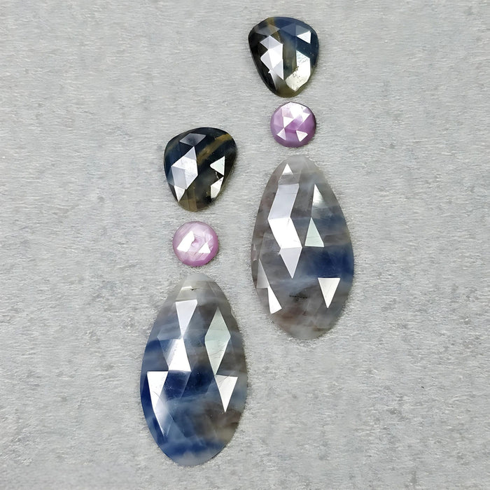Multi Sapphire Rose Cut Slices