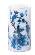 7.75 Inch Navy Blue & White Chinoiserie Glass Cylin