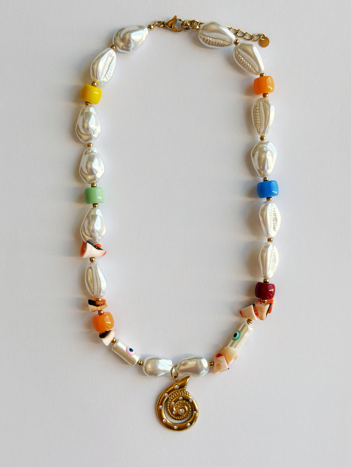 Mother Of Pearl Charm Necklace