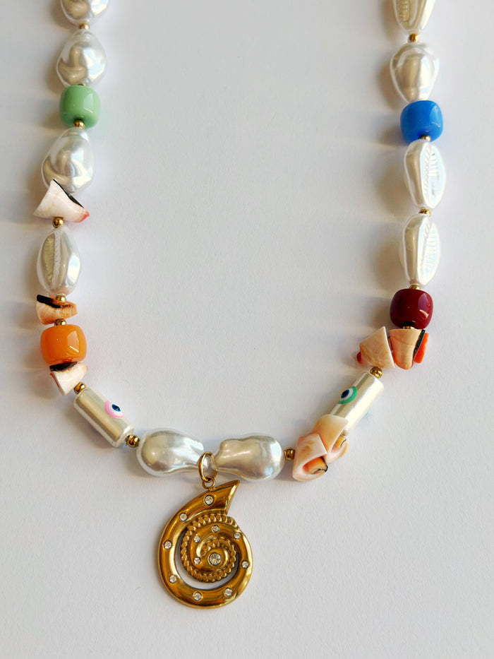 Mother Of Pearl Charm Necklace