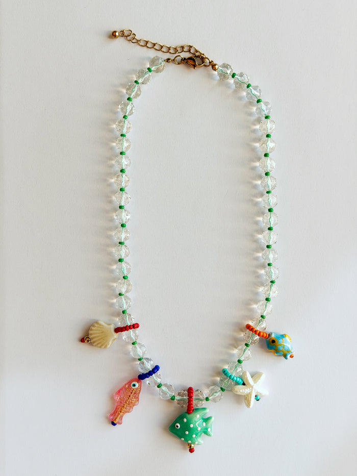 Sea Life Beaded Charm Necklace