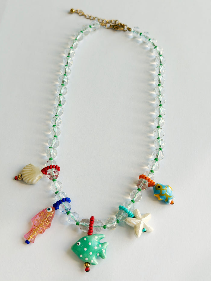 Sea Life Beaded Charm Necklace