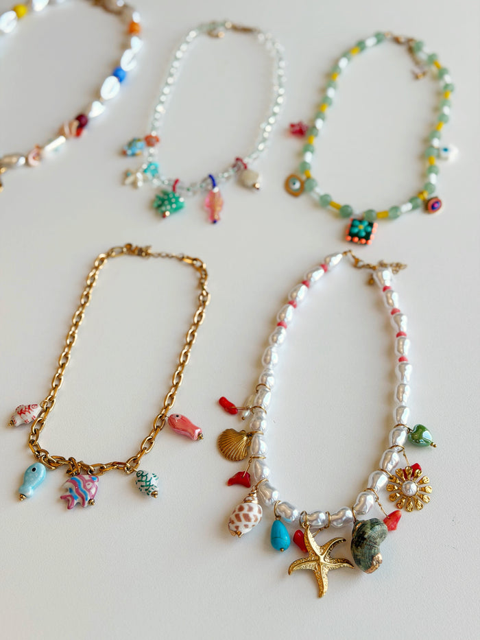 Sea Life Beaded Charm Necklace