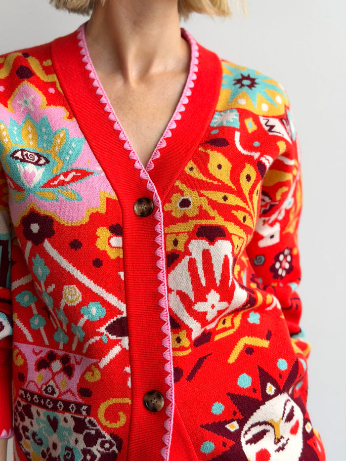 Tomato Tapestry Martha Cardigan