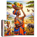 African Beauty Fruit Basket Savanna Jigsaw Puzzle