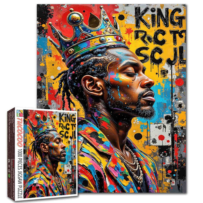 African King Graffiti Street Art Jigsaw Puzzle
