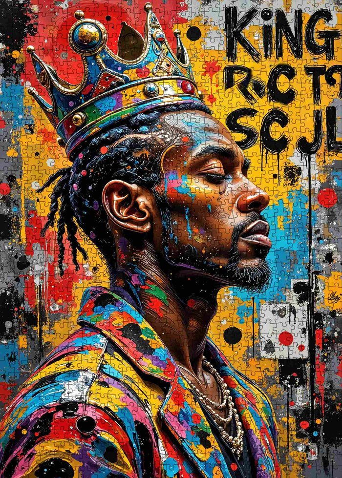 African King Graffiti Street Art Jigsaw Puzzle