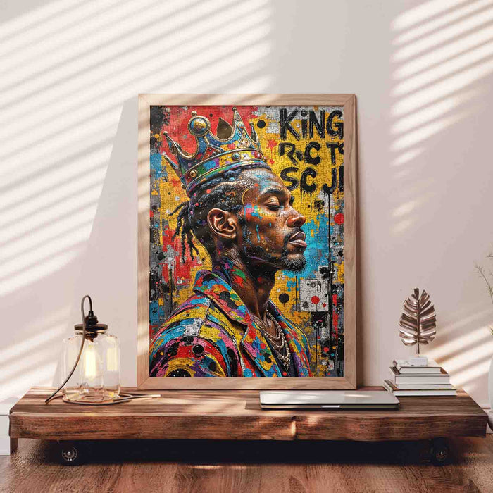 African King Graffiti Street Art Jigsaw Puzzle