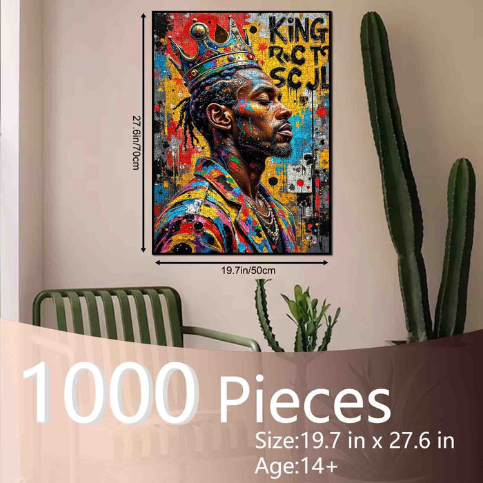 African King Graffiti Street Art Jigsaw Puzzle