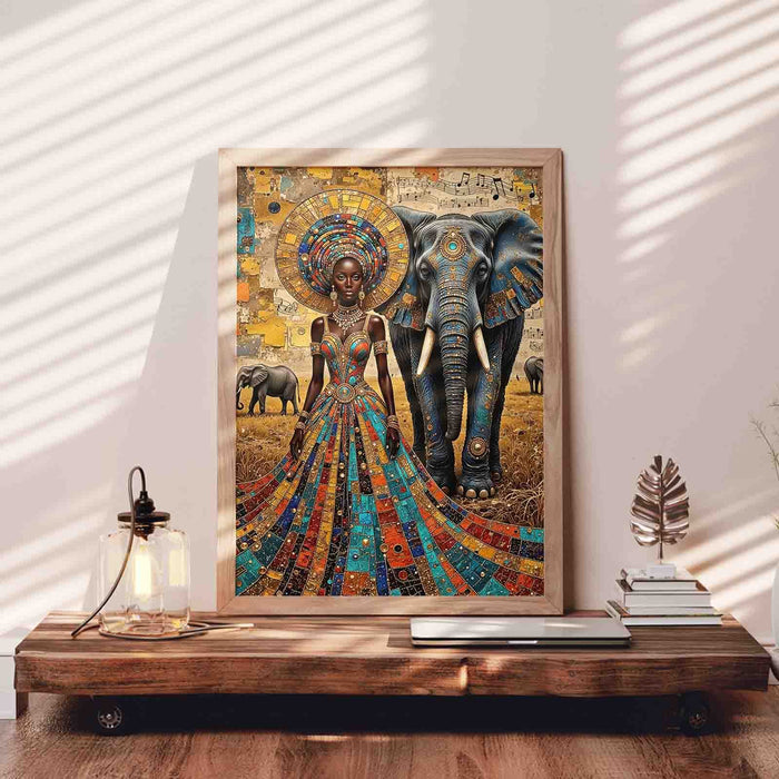 African Queen and Sacred Elephant Jigsaw Puzzle