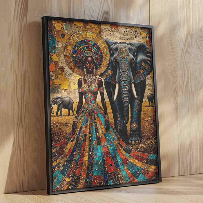 African Queen and Sacred Elephant Jigsaw Puzzle