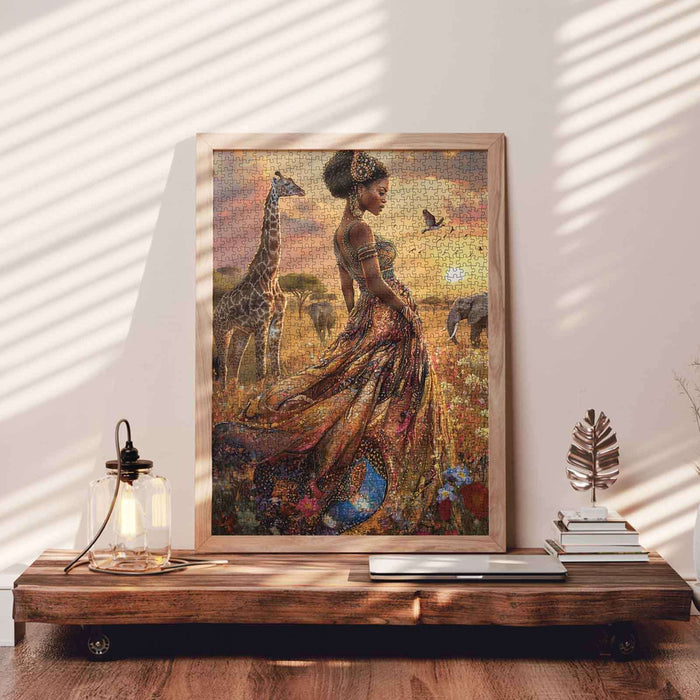 African Queen in Sunset Field Jigsaw Puzzle