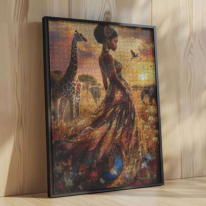 African Queen in Sunset Field Jigsaw Puzzle