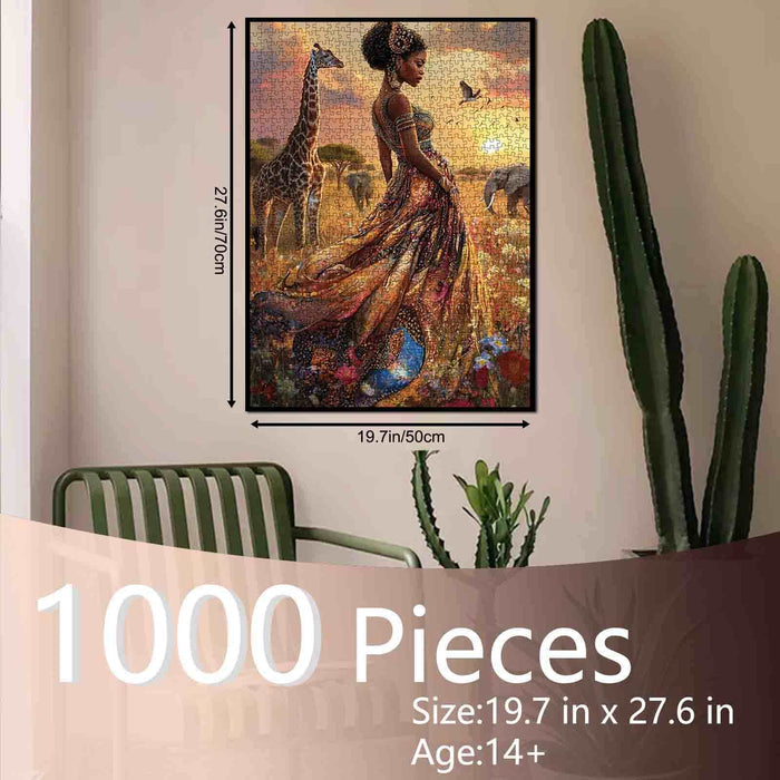 African Queen in Sunset Field Jigsaw Puzzle