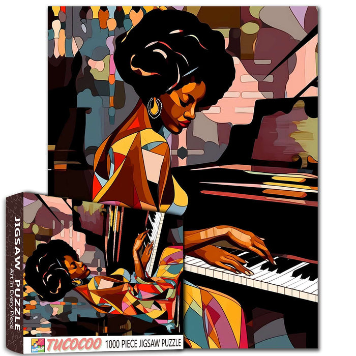 African Women Playing Piano Jigsaw Puzzle