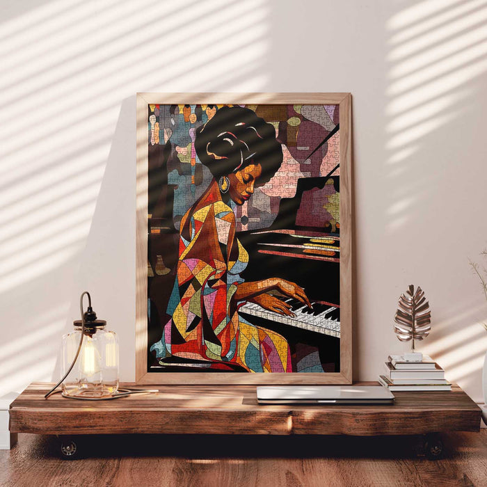 African Women Playing Piano Jigsaw Puzzle