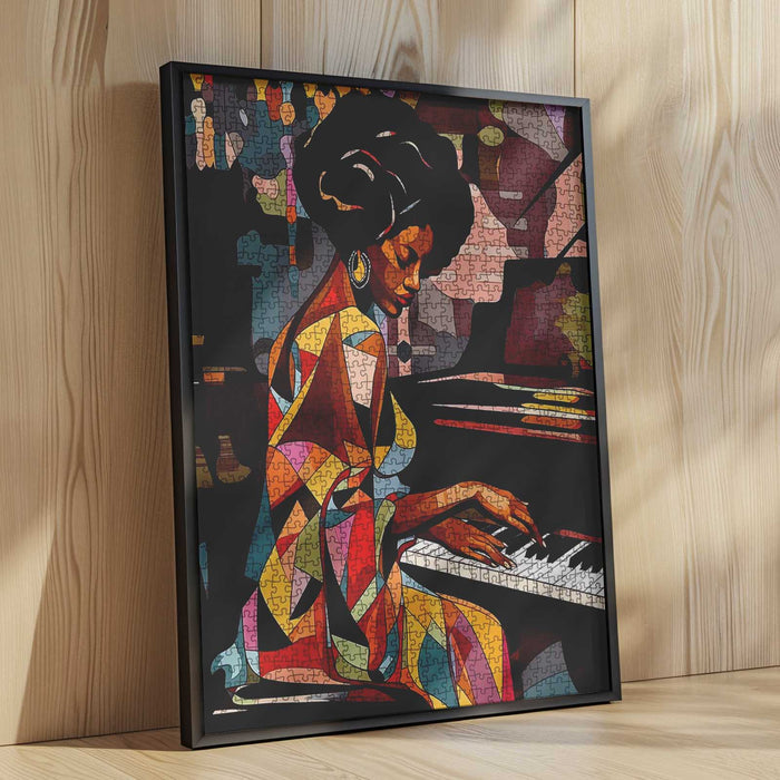 African Women Playing Piano Jigsaw Puzzle