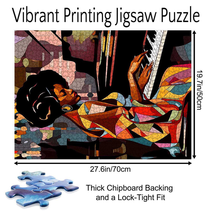 African Women Playing Piano Jigsaw Puzzle