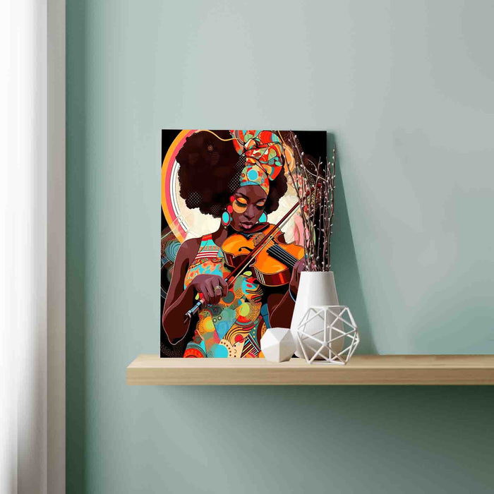 Afro Violinist in Rhythm Paint by Numbers