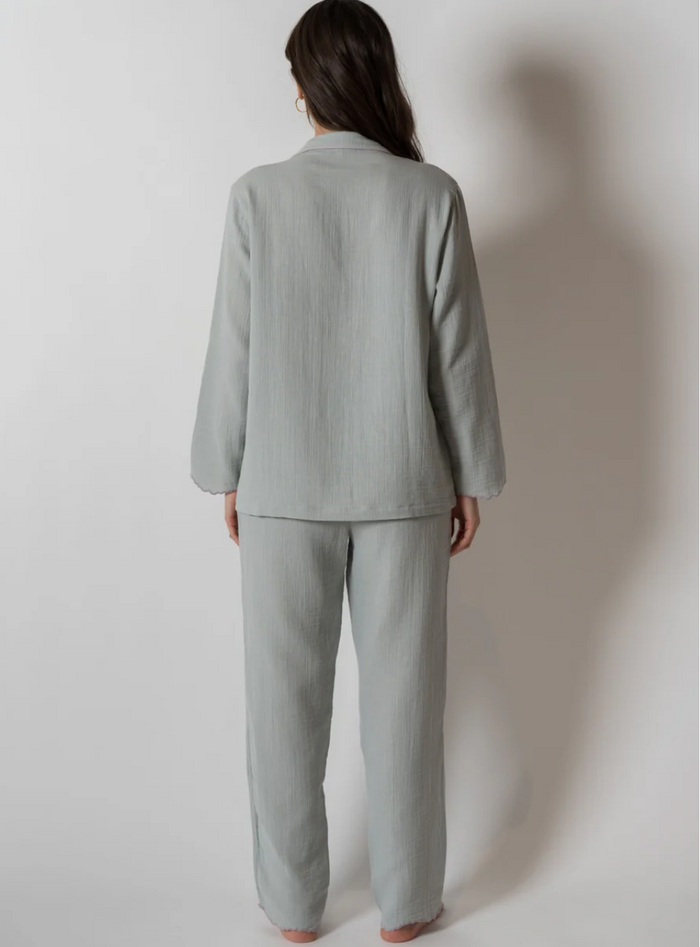 Alaia Long PJ Set - Sage