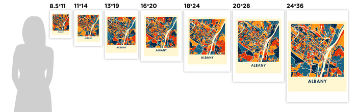 Albany Map Print - Full Color Map Poster