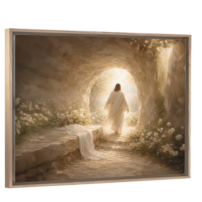 Alive Again - Light Wood Framed Horizontal Canvas