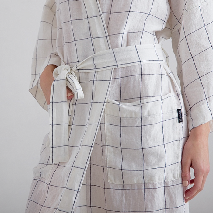 Alma off-white linen robes by Linen Me