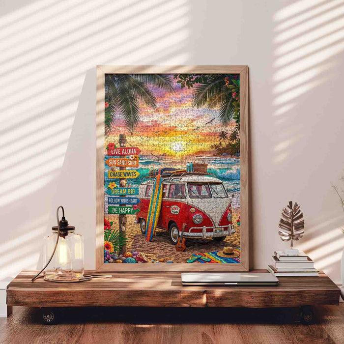 Aloha Surf Wagon Sunset Jigsaw Puzzle