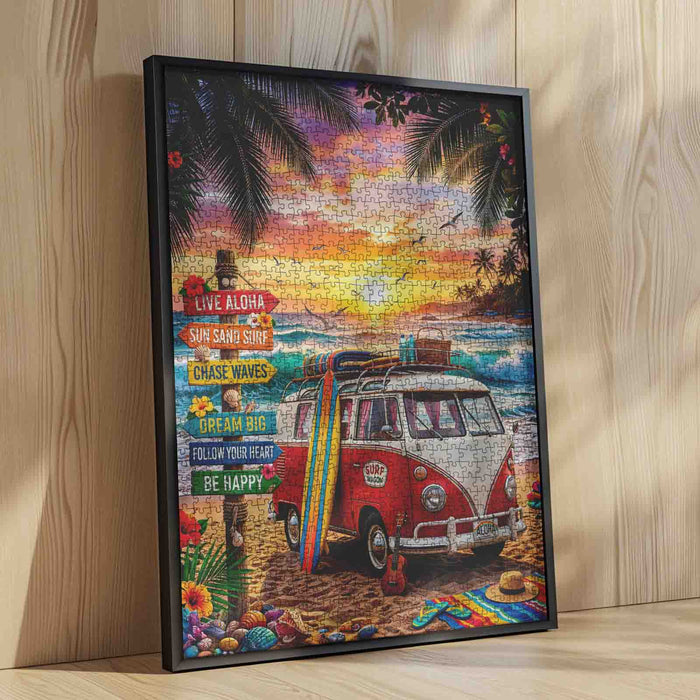 Aloha Surf Wagon Sunset Jigsaw Puzzle