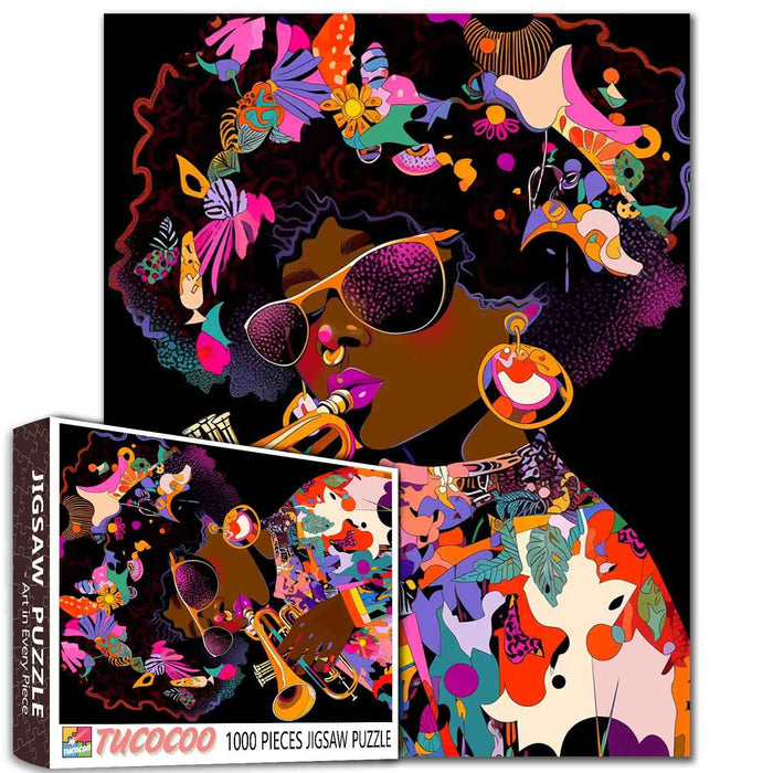 America Africa Woman Soul Music Jigsaw Puzzle