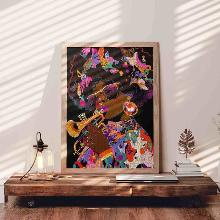 America Africa Woman Soul Music Jigsaw Puzzle