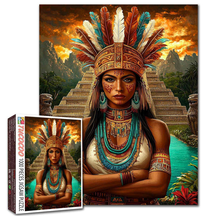 Ancient Tribal Queen Temple Guardian Jigsaw Puzzle