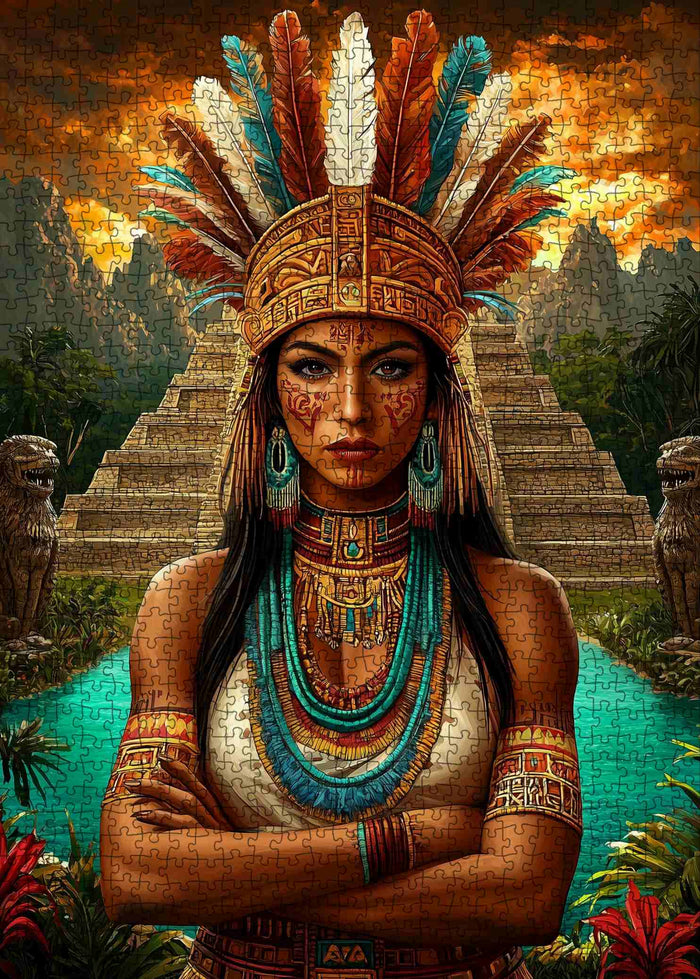 Ancient Tribal Queen Temple Guardian Jigsaw Puzzle