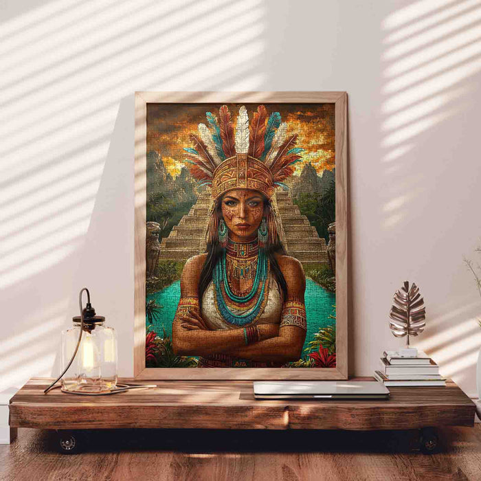 Ancient Tribal Queen Temple Guardian Jigsaw Puzzle