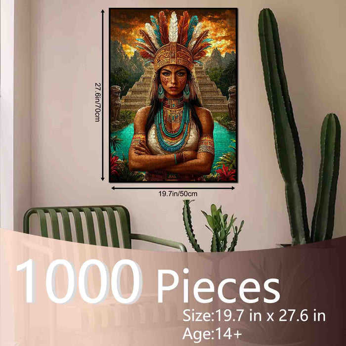 Ancient Tribal Queen Temple Guardian Jigsaw Puzzle